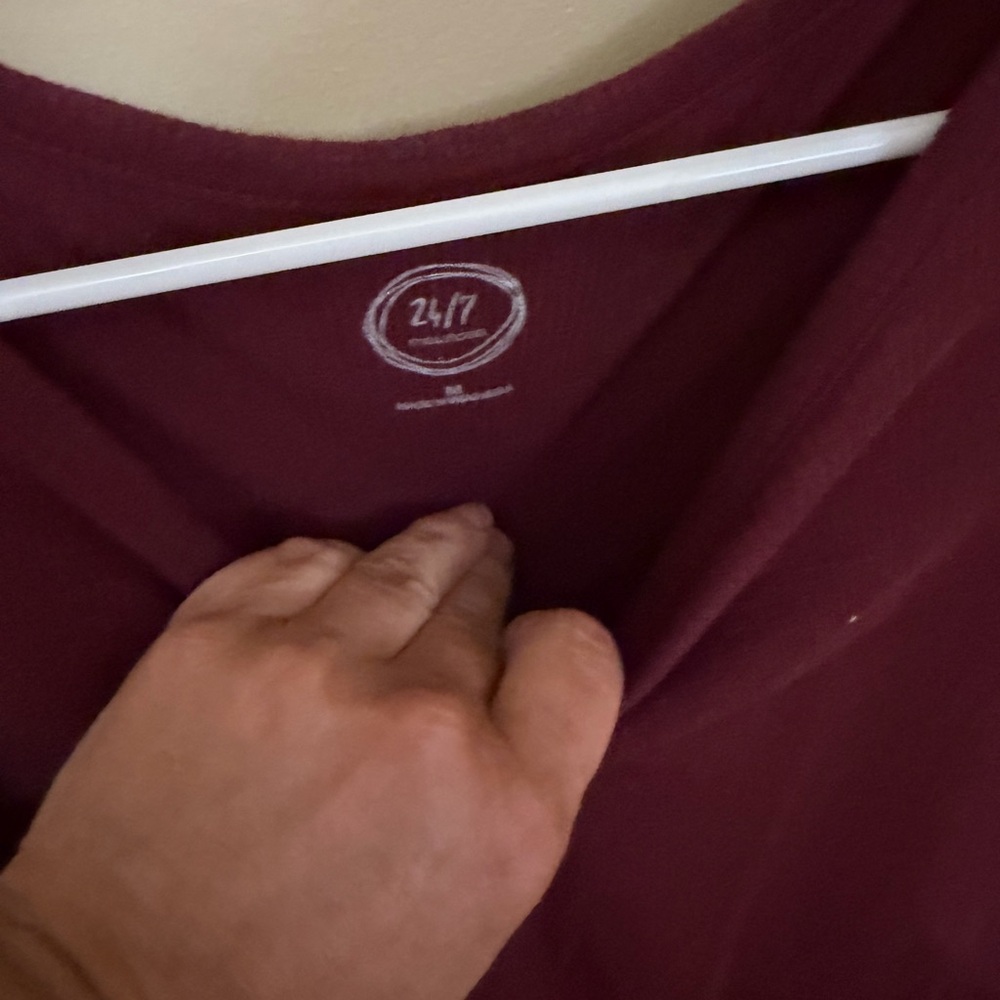 24/7 Comfort Apparel Maroon Short Sleeve Tee - Picture 2 of 3